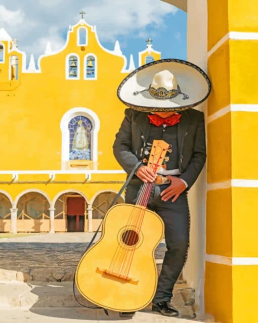 Mexican Guitarist paint by numbers