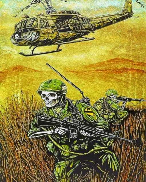 Military Skulls paint by numbers