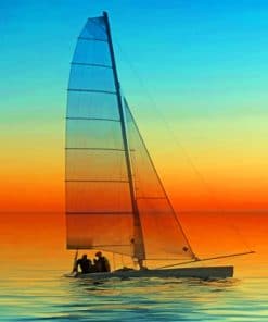 Sailing Boat Sundown pain by numbers