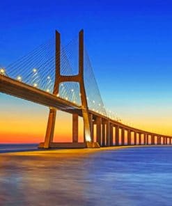 Vasco Da Gama Bridge Portugal paint by numbers