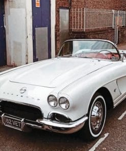 White Vintage Car paint By Numbers