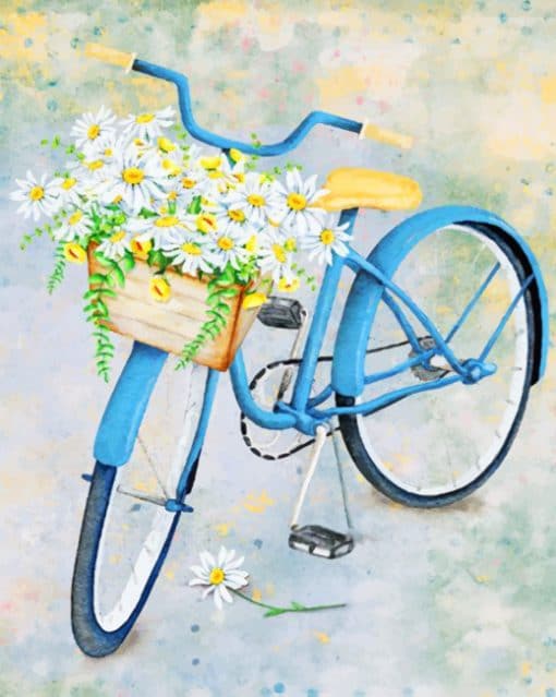 Bike With Flower Basket paint by numbers