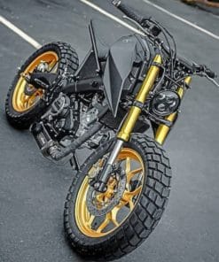 Black And Gold Motorcycle paint By Numbers