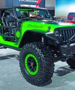 Green And Black Jeep paint By Numbers