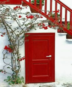 Blood Red Color Door paint By Numbers