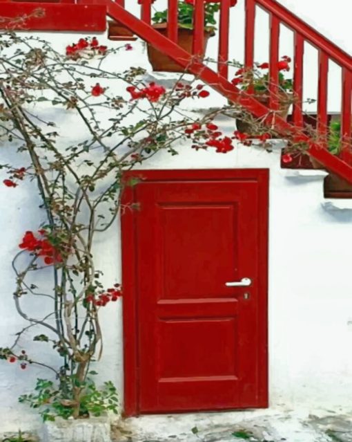 Blood Red Color Door paint By Numbers