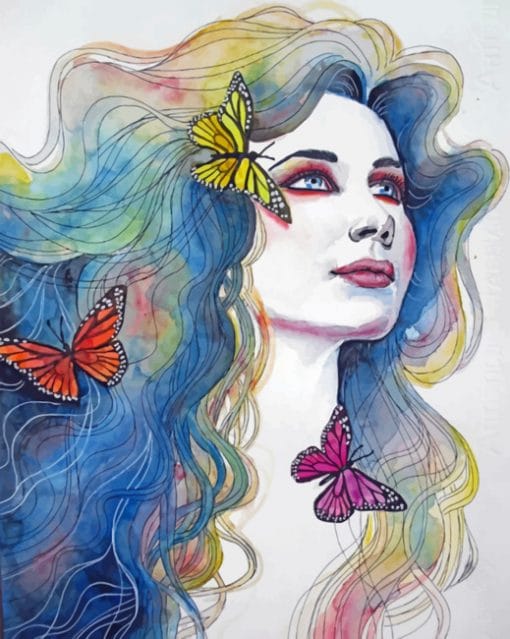 Butterfly Girl paint by numbers