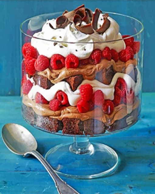 Chocolate Raspberry Trifle paint by Numbers