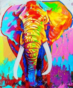 Colorful Elephant paint By Numbers