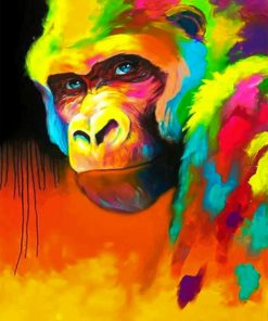 Colorful Monkey paint by Numbers