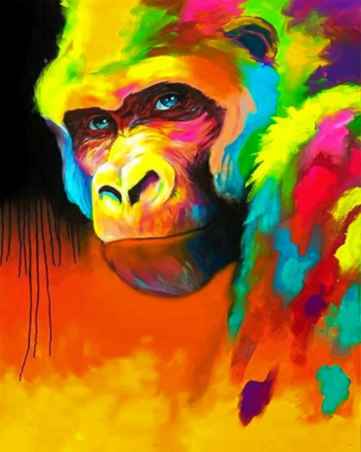 Colorful Monkey paint by Numbers