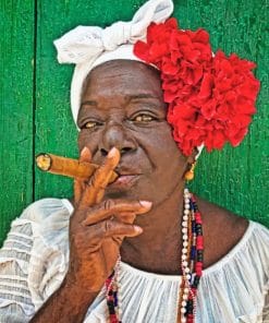 Dark Skin Cuban Woman paint By Numbers