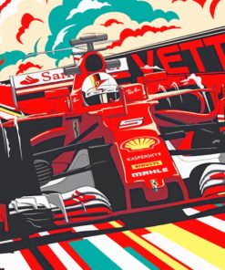 Ferrari Vettel Poster paint By Numbers