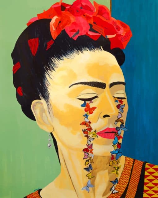 Frida Kahlo Crying Butterflies paint By Numbers