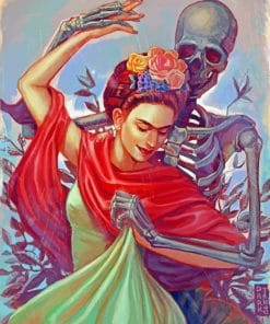 Frida Kahlo With Skeleton paint By Numbers