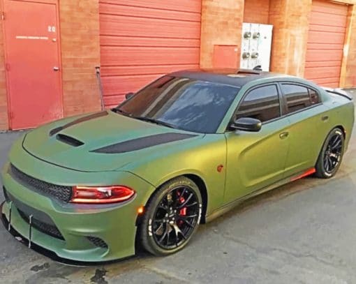 Matte Green Dodge paint By Numbers