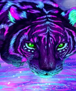 Neon Tiger paint By Numbers