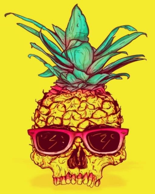 Skull Pineapple paint By Numbers