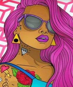 Pop Art Dope Girl paint By numbers