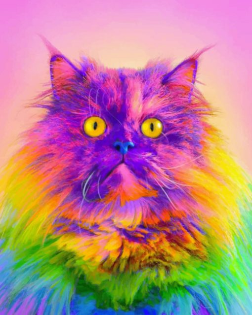 Rainbow Cat paint By Numbers