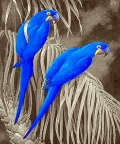 Royal Blue Parrot paint By Numbers