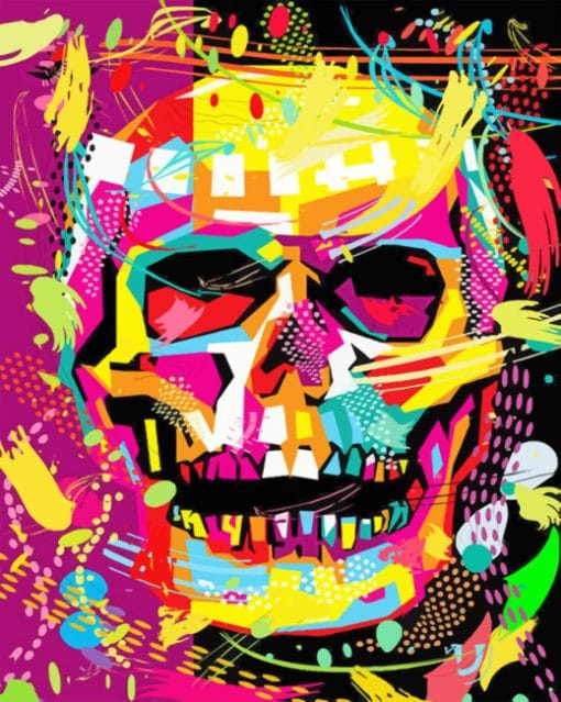 Colorful Skull paint By Numbers