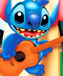 Stitch Playing Guitar paint By Numbers