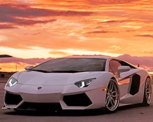 White Lamborghini paint By Numbers