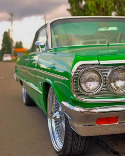 1964 Chevy Impala Green paint by numbers