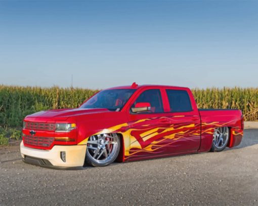 Red Chevy paint by numbers