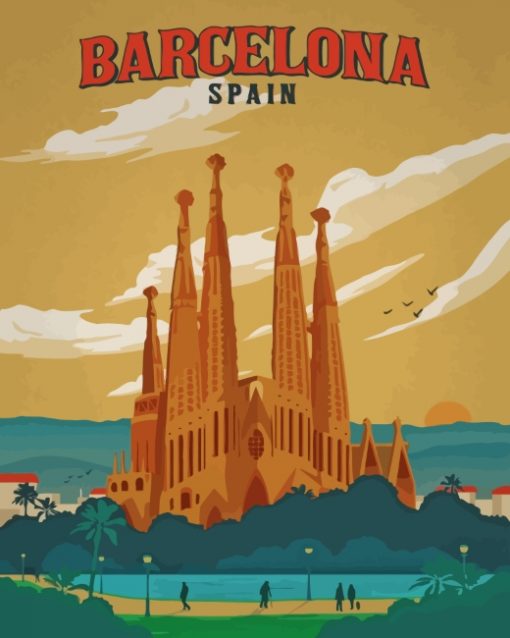 Barcelona Spain paint by numbers