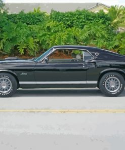 Black Ford Mustang paint by numbers