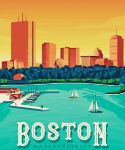 Boston City Poster Paint by numbers