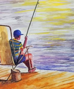 Boy Fishing Art paint by numbers