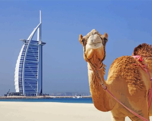 Camel And Burj Al Arab Paint by numbers