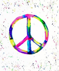 Colorful Peace Symbol paint by numbers