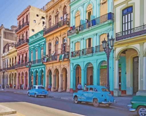 Cuba Havana Buildings paint by numbers