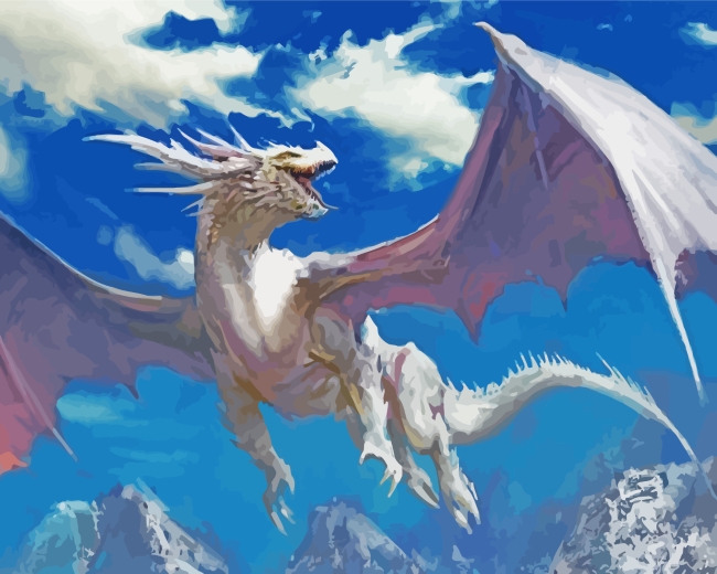 Fantasy Dragon Flying Paint by numbers