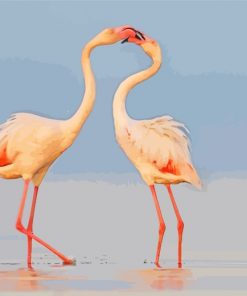 Flamingos Kiss paint by numbers