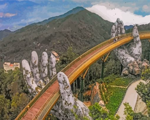 Golden Bridge Vietnam paint by numbers