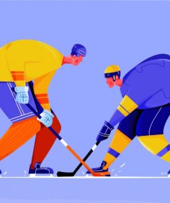 Ice Hockey Player Illustration paint by numbers