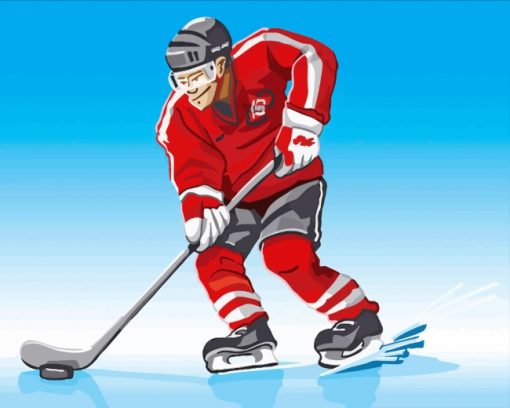 Ice Hockey Player paint by numbers