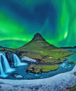 Iceland Kirkjufell Aurora paint by numbers