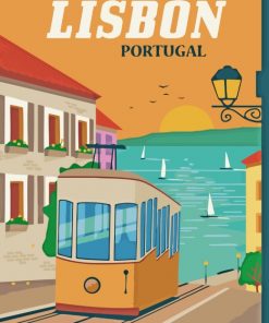 Lisbon Portugal Poster paint by numbers