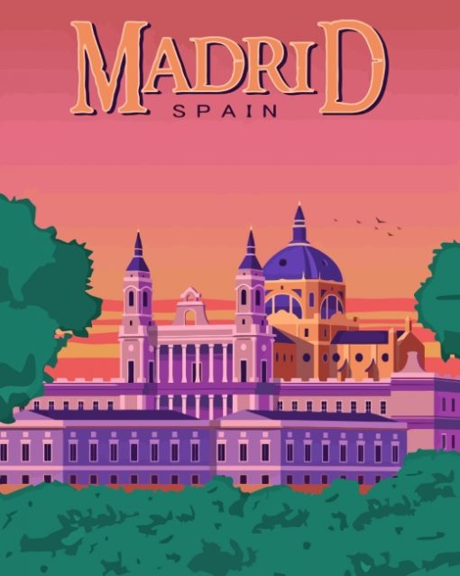 Madrid Spain Poster paint by Numbers