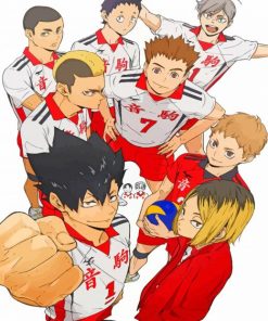 Nekoma Team Anime paint by numbers