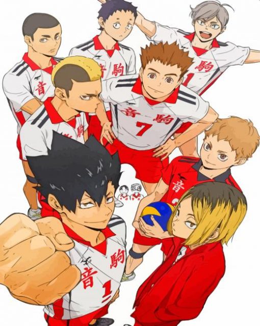 Nekoma Team Anime paint by numbers