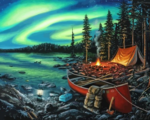 Northern Light Camping paint by numbers