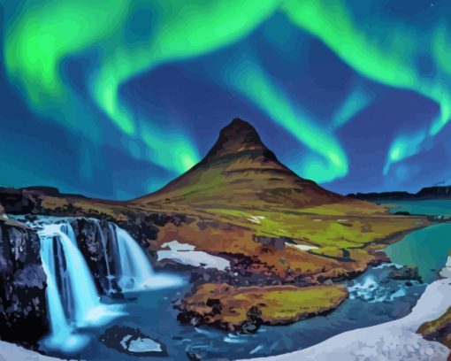 Northern Light Iceland Paint by numbers