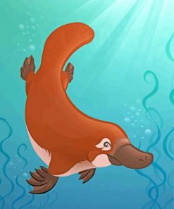 Brown Platypus Underwater paint by numbers